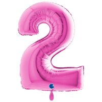 XXL &ndash; Zahlenballon 2 &ndash; Fuxia