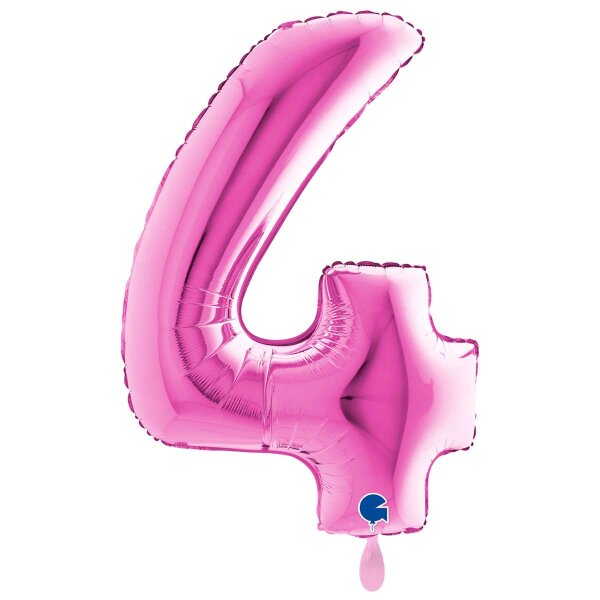 XXL &ndash; Zahlenballon 4 &ndash; Fuxia
