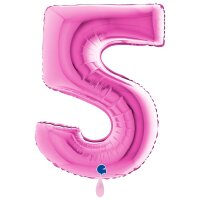 XXL &ndash; Zahlenballon 5 &ndash; Fuxia