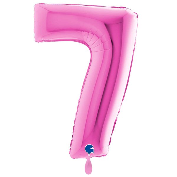 XXL &ndash; Zahlenballon 7 &ndash; Fuxia