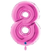 XXL &ndash; Zahlenballon 8 &ndash; Fuxia