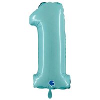 XXL &ndash; Zahlenballon 1 &ndash; Pastel Blue