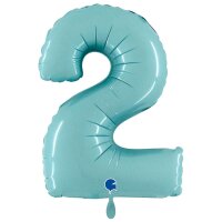 XXL &ndash; Zahlenballon 2 &ndash; Pastel Blue