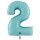 XXL &ndash; Zahlenballon 2 &ndash; Pastel Blue