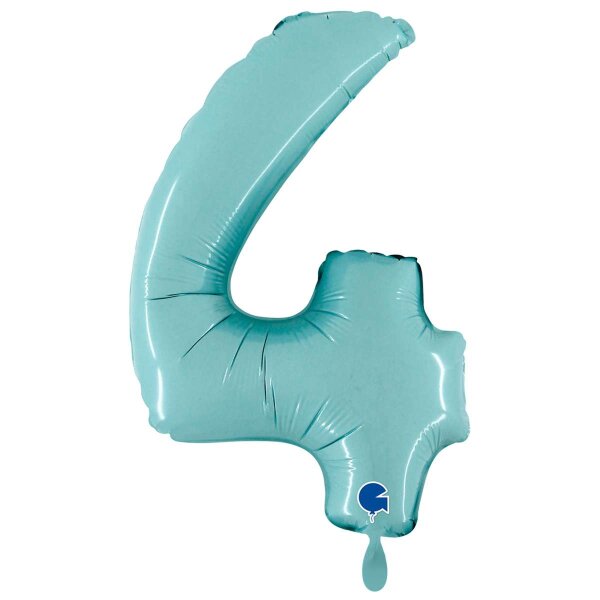 XXL &ndash; Zahlenballon 4 &ndash; Pastel Blue