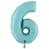 XXL &ndash; Zahlenballon 6 &ndash; Pastel Blue