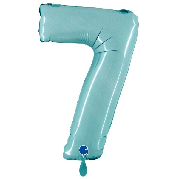 XXL &ndash; Zahlenballon 7 &ndash; Pastel Blue