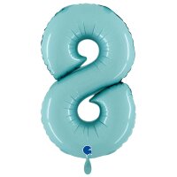 XXL &ndash; Zahlenballon 8 &ndash; Pastel Blue