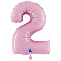 XXL &ndash; Zahlenballon 2 &ndash; Pastel Pink