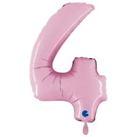 XXL &ndash; Zahlenballon 4 &ndash; Pastel Pink