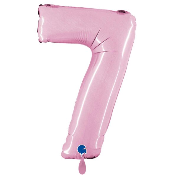 XXL &ndash; Zahlenballon 7 &ndash; Pastel Pink