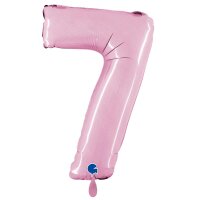 XXL &ndash; Zahlenballon 7 &ndash; Pastel Pink