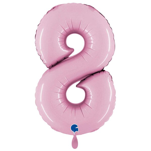 XXL &ndash; Zahlenballon 8 &ndash; Pastel Pink