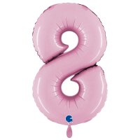 XXL &ndash; Zahlenballon 8 &ndash; Pastel Pink