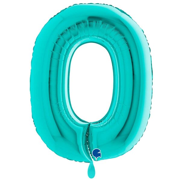 XXL &ndash; Zahlenballon 0 &ndash; Tiffany