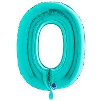 XXL &ndash; Zahlenballon 0 &ndash; Tiffany