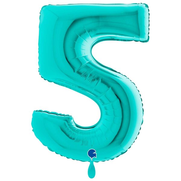 XXL &ndash; Zahlenballon 5 &ndash; Tiffany