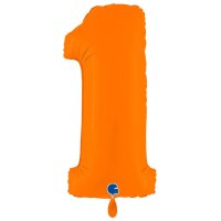 XXL &ndash; Zahlenballon 1 &ndash; Matte Orange
