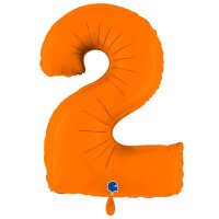 XXL &ndash; Zahlenballon 2 &ndash; Matte Orange