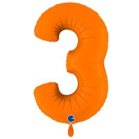 XXL &ndash; Zahlenballon 3 &ndash; Matte Orange