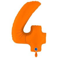 XXL &ndash; Zahlenballon 4 &ndash; Matte Orange