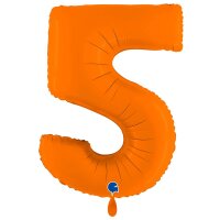 XXL &ndash; Zahlenballon 5 &ndash; Matte Orange