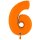 1 Balloon XXL - Number 6 - Matte Orange