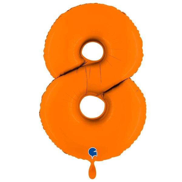 XXL &ndash; Zahlenballon 8 &ndash; Matte Orange