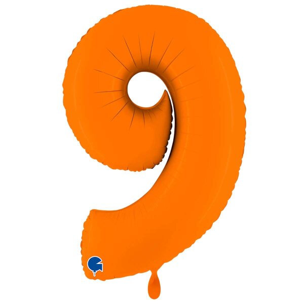 XXL &ndash; Zahlenballon 9 &ndash; Matte Orange