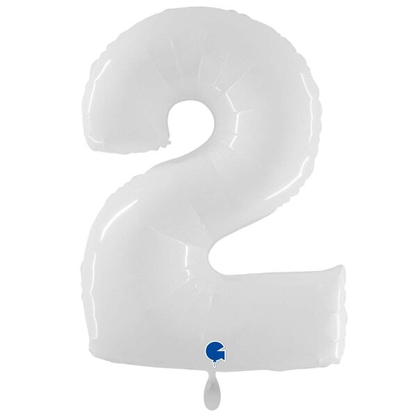 XXL &ndash; Zahlenballon 2 &ndash; White Fluo