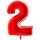 XXL &ndash; Zahlenballon 2 &ndash; Red