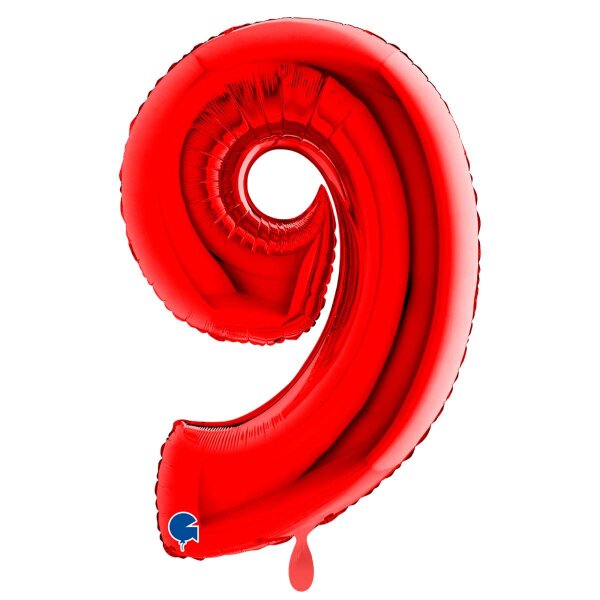 XXL &ndash; Zahlenballon 9 &ndash; Red