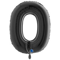 XXL &ndash; Zahlenballon 0 &ndash; Black