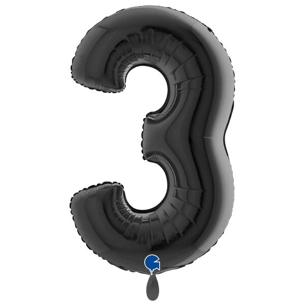 XXL &ndash; Zahlenballon 3 &ndash; Black