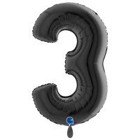 XXL &ndash; Zahlenballon 3 &ndash; Black