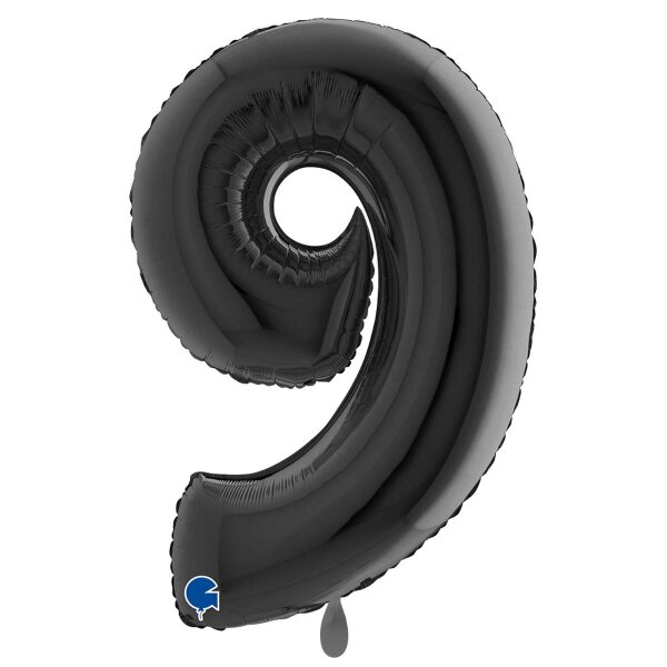 XXL &ndash; Zahlenballon 9 &ndash; Black