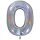 XXL &ndash; Zahlenballon 0 &ndash; Glitter Holographic Silver