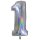 XXL &ndash; Zahlenballon 1 &ndash; Glitter Holographic Silver
