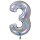 XXL &ndash; Zahlenballon 3 &ndash; Glitter Holographic Silver