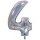 XXL &ndash; Zahlenballon 4 &ndash; Glitter Holographic Silver