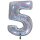 XXL &ndash; Zahlenballon 5 &ndash; Glitter Holographic Silver