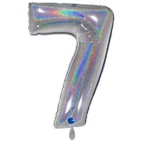 XXL &ndash; Zahlenballon 7 &ndash; Glitter Holographic...