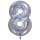 XXL &ndash; Zahlenballon 8 &ndash; Glitter Holographic Silver