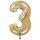 XXL &ndash; Zahlenballon 3 &ndash; Glitter Holographic Gold