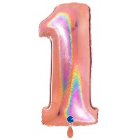 XXL &ndash; Zahlenballon 1 &ndash; Glitter Holographic...