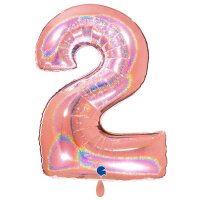 XXL &ndash; Zahlenballon 2 &ndash; Glitter Holographic...