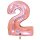 XXL &ndash; Zahlenballon 2 &ndash; Glitter Holographic Rose Gold