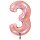 XXL &ndash; Zahlenballon 3 &ndash; Glitter Holographic Rose Gold