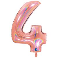 XXL &ndash; Zahlenballon 4 &ndash; Glitter Holographic...