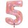 XXL &ndash; Zahlenballon 5 &ndash; Glitter Holographic Rose Gold